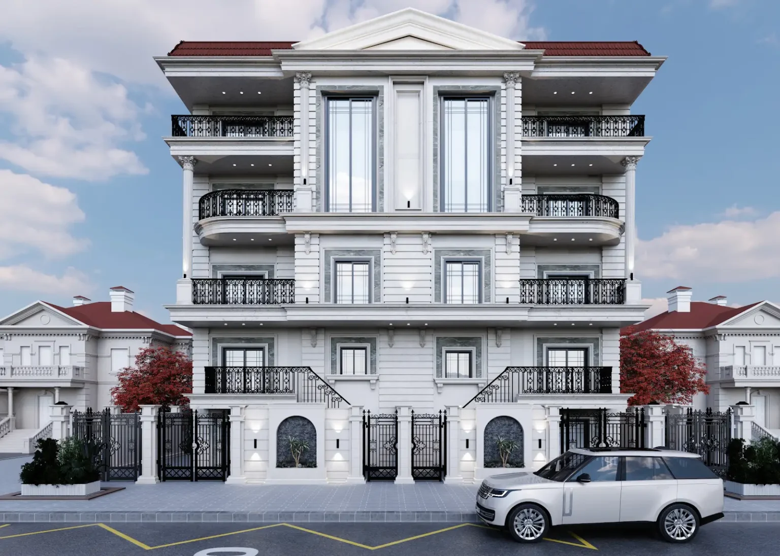 69 BB - Siag residence 6 التصميم المعماري لواجهة مشروع 7A في دمياط الجديدة